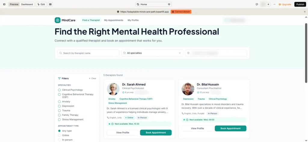 AI App Development with Base44: How to Build a Healthcare App Using Vibe Coding (Step-by-Step) 2 AI App Development with Base44: How to Build a Healthcare App Using Vibe Coding (Step-by-Step) 1